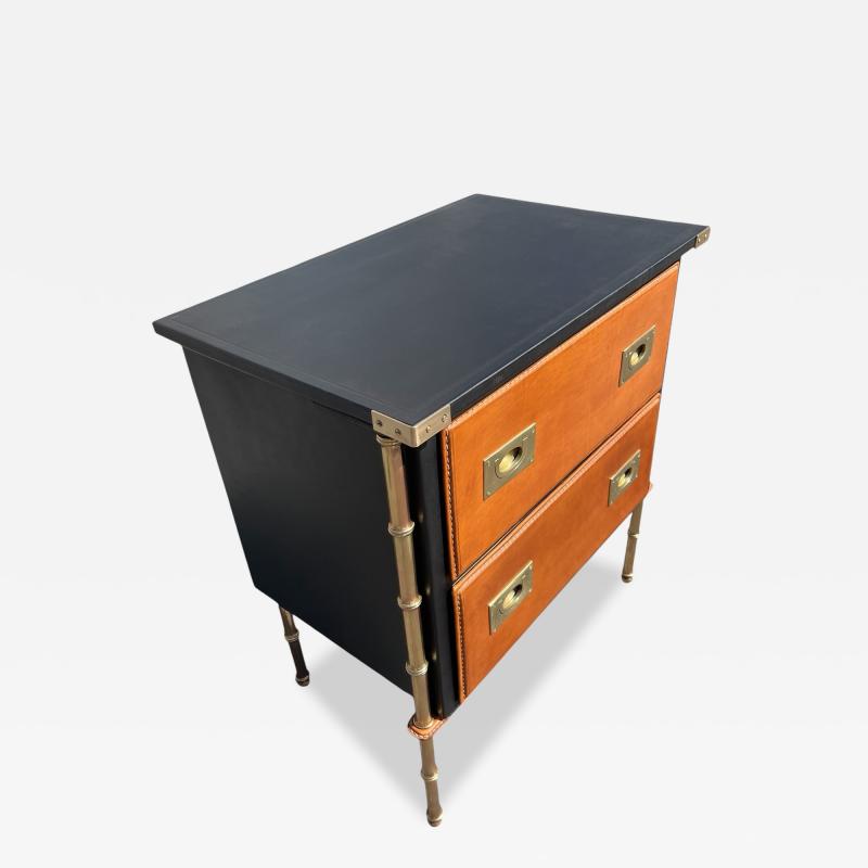 Jacques Adnet 1950s Stitched leather chest of drawers by Jacques Adnet