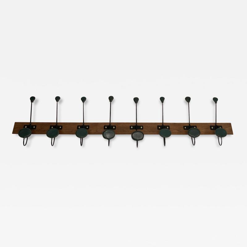 Jacques Adnet 1950s Stitched leather coat rack by Jacques Adnet