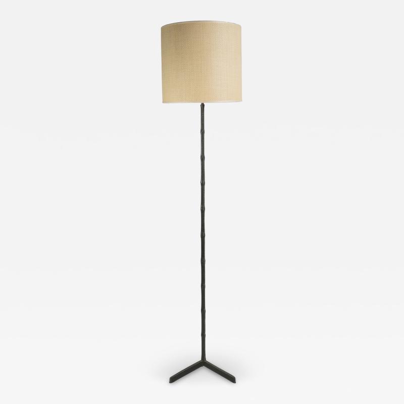Jacques Adnet 1950s Stitched leather floor lamp By Jacques Adnet