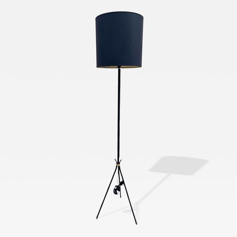 Jacques Adnet 1950s Stitched leather floor lamp by Jacques ADNET