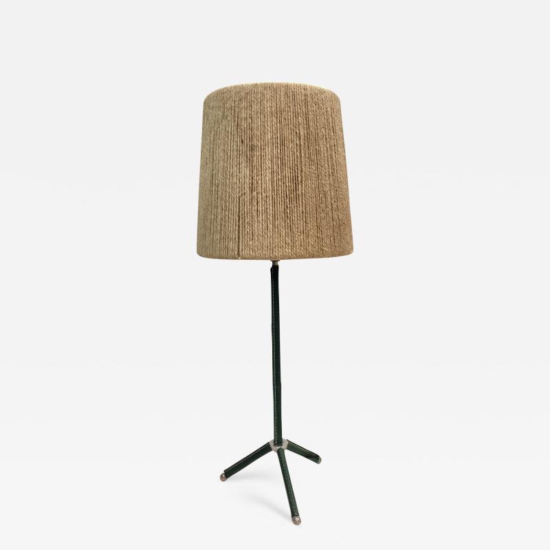 Jacques Adnet 1950s Stitched leather lamp By Jacques Adnet