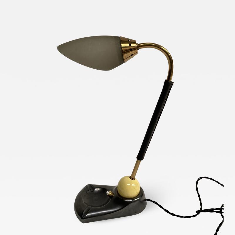 Jacques Adnet 1950s Stitched leather lamp by Jacques Adnet