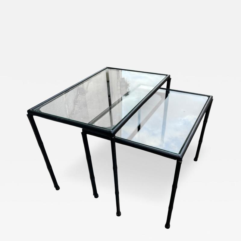 Jacques Adnet 1950s Stitched leather side tables by Jacques Adnet