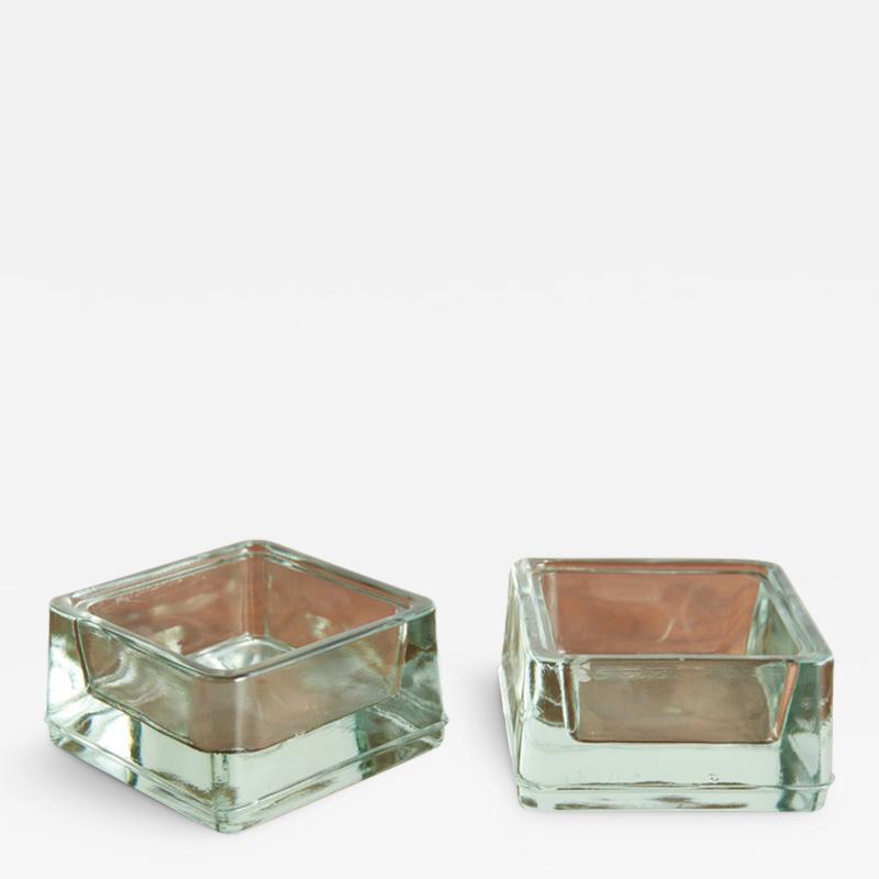 Jacques Adnet FRENCH GLASS ASHTRAYS
