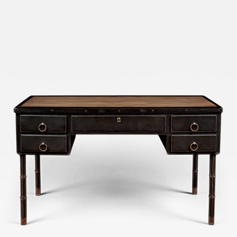 Jacques Adnet Five drawer desk armchair