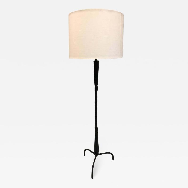 Jacques Adnet French Mid Century Modern Hand Stitched Leather Floor Lamp Jacques Adnet