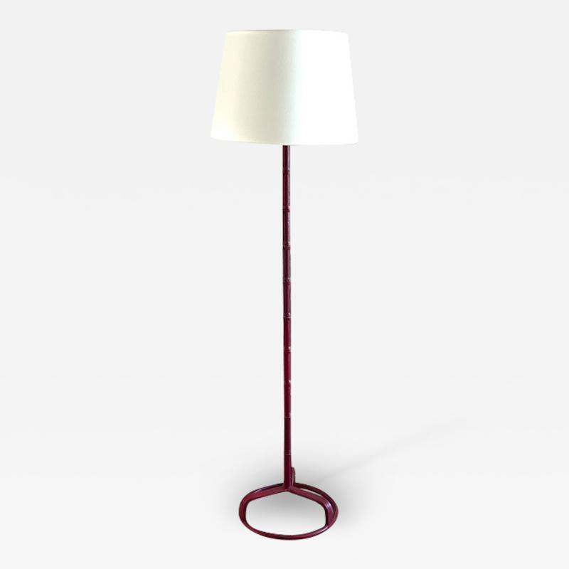 Jacques Adnet JACQUES ADNET RED LEATHER FLOOR LAMP