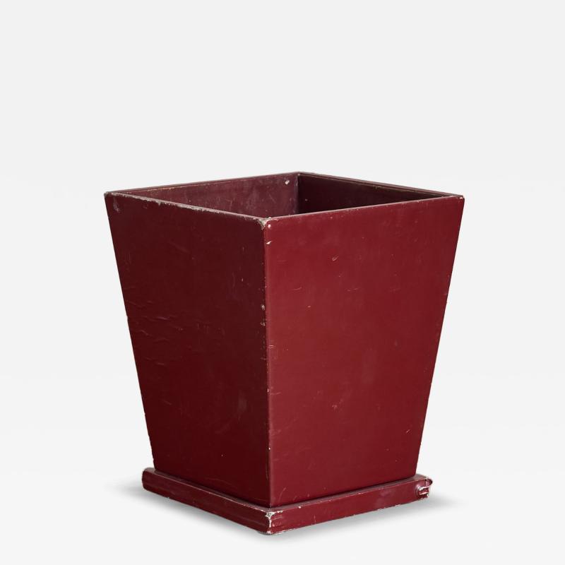 Jacques Adnet Jacques Adnet Burgundy Leather Waste Bin