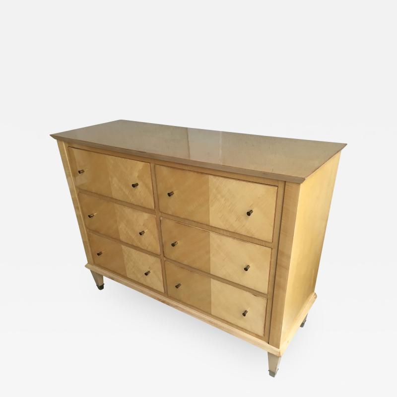 Jacques Adnet Jacques Adnet Pure Sycamore 6 Drawers Chest