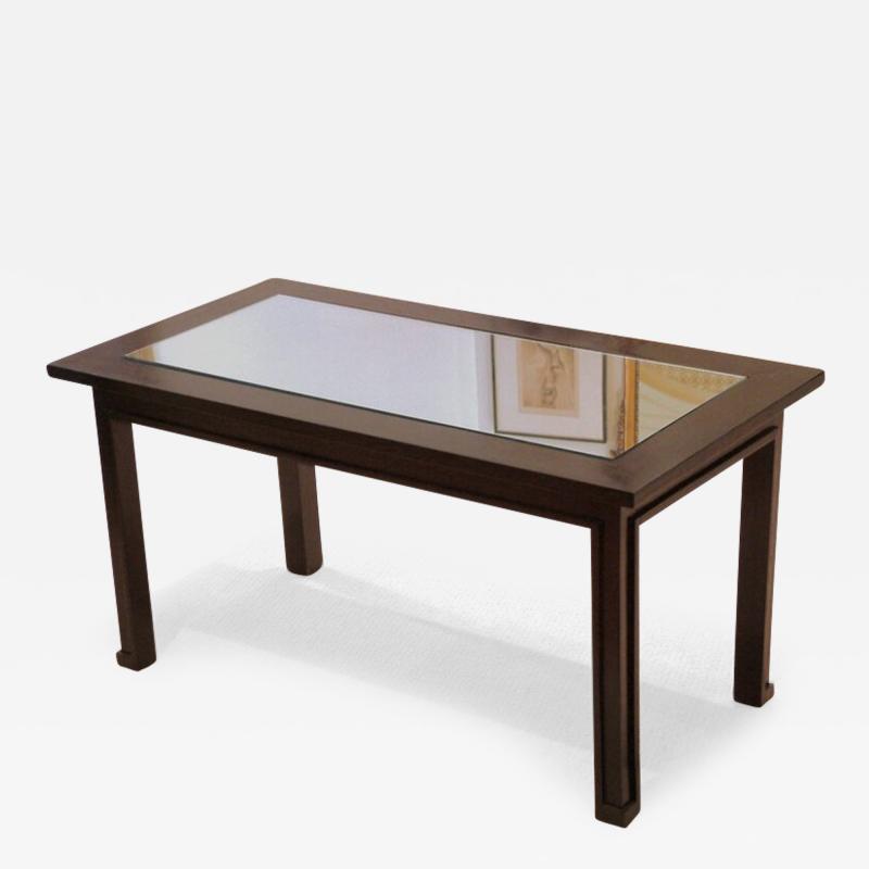Jacques Adnet Jacques Adnet coffee table in ebonized oak and mirror