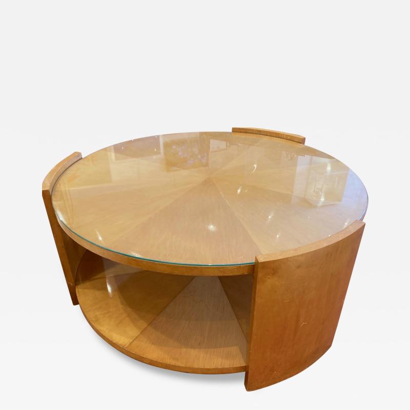 Jacques Adnet Jacques Adnet largest 4 feet 2 tiers sycamore documented coffee table