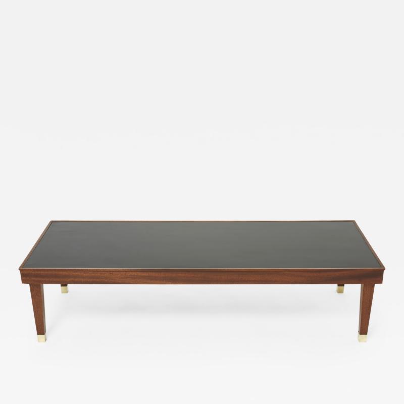 Jacques Adnet Jacques Adnet mahogany brass modernist coffee table 1950s