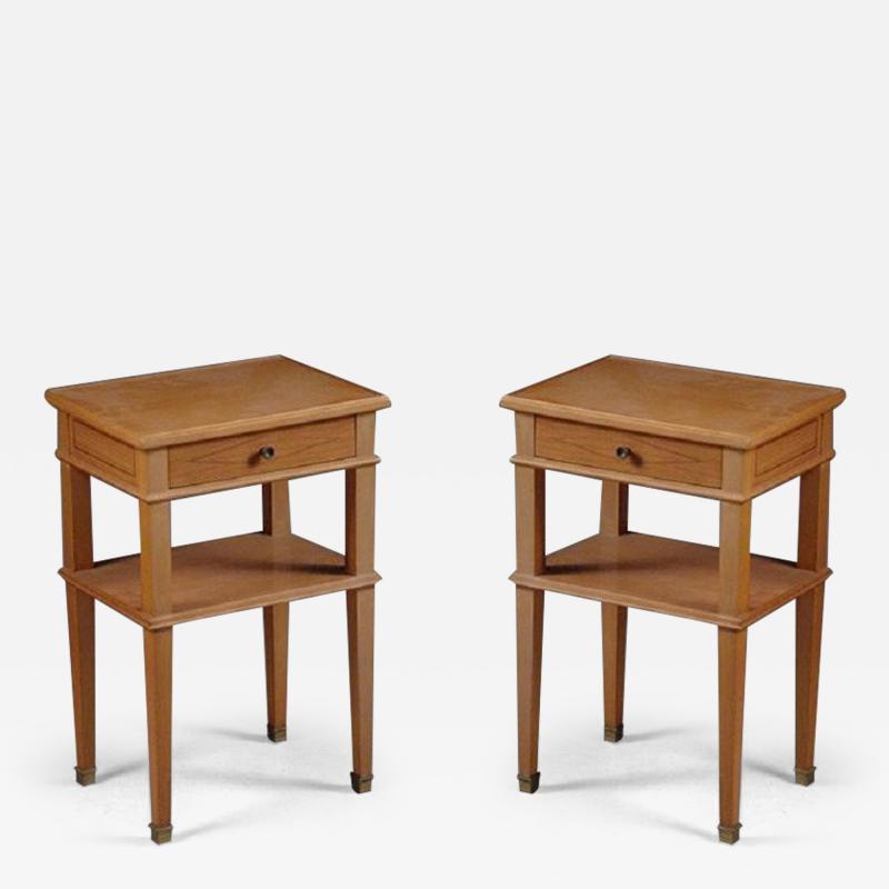 Jacques Adnet Jacques Adnet pair of small side tables nighstands
