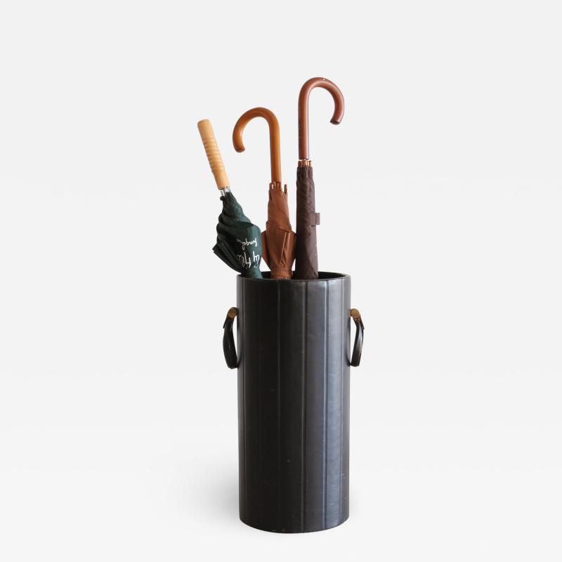 Jacques Adnet LEATHER UMBRELLA STAND IN THE MANNER OF JACQUES ADNET