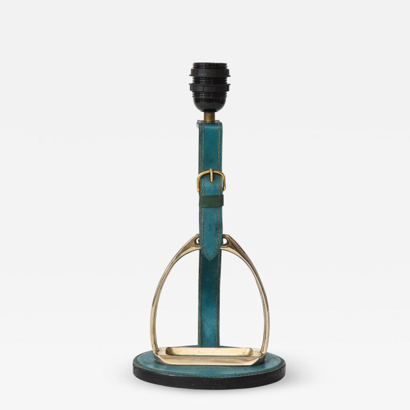 Jacques Adnet Nice stirrup leather lamp by Longchamp