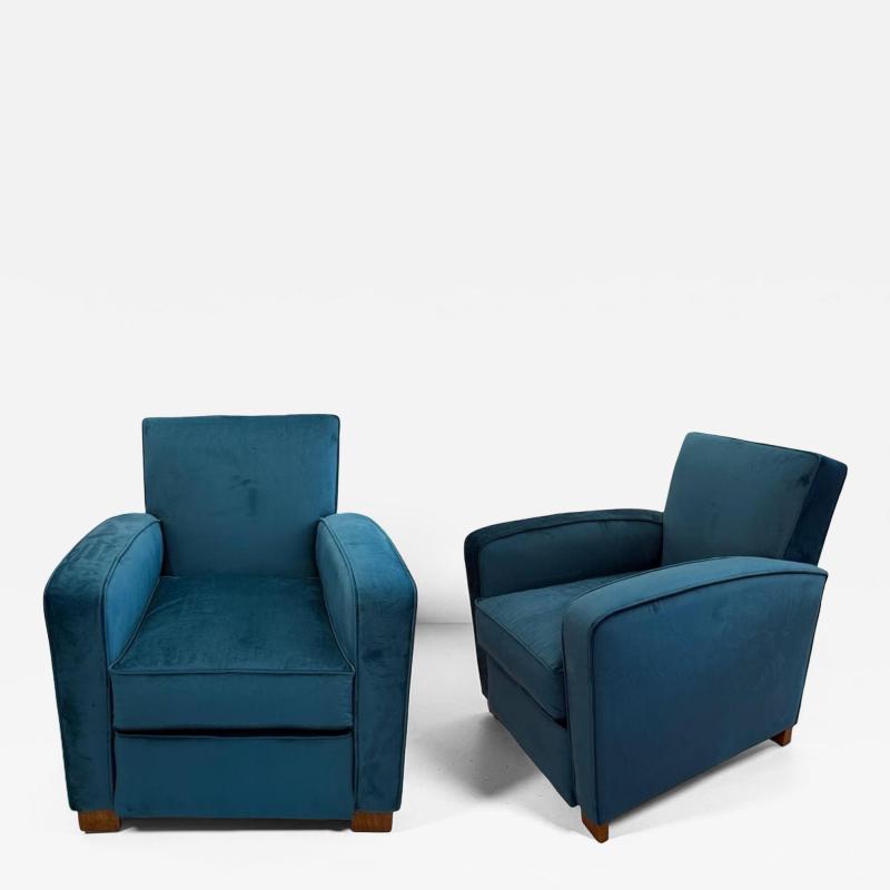 Jacques Adnet Pair of Art Deco Club Chairs Attributed to Jacques Adnet France c 1930