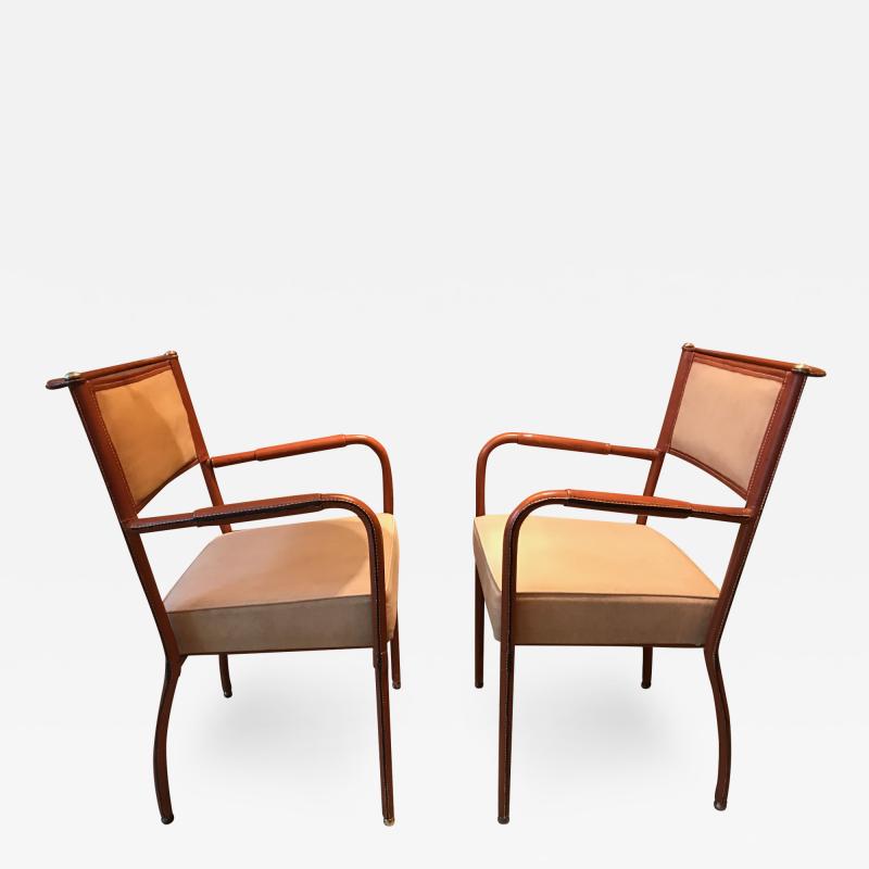 Jacques Adnet Pair of Desk Armchairs France 1950s