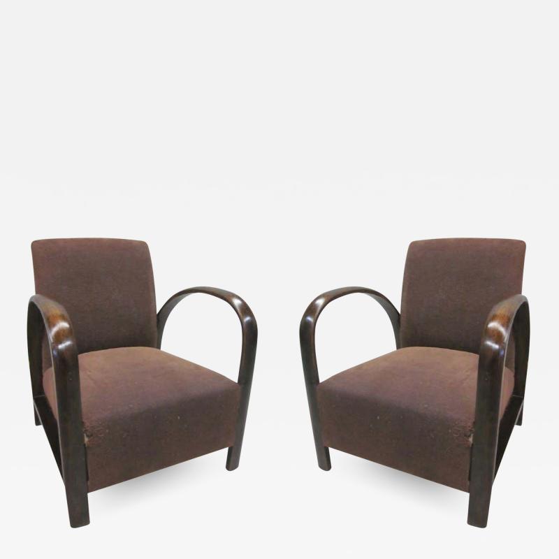 Jacques Adnet Pair of French Mid Century Modern Lounge Chairs in Style of Jacques Adnet 1930