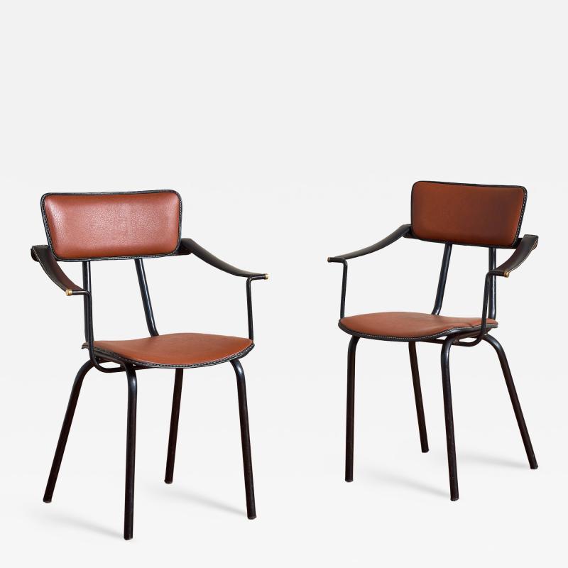 Jacques Adnet Pair of Jacques Adnet Armchairs