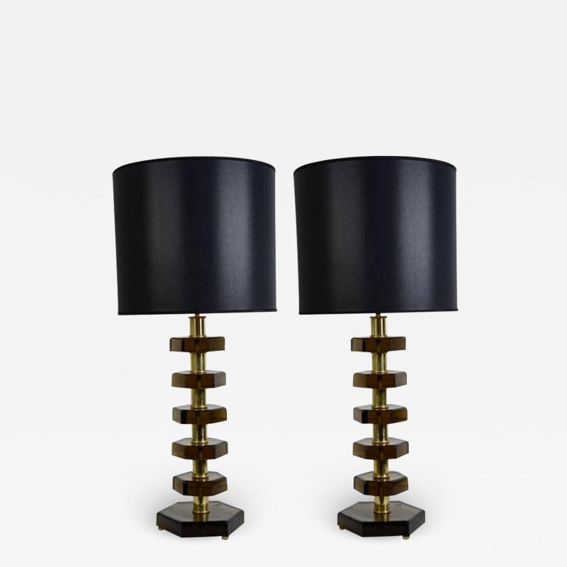 Jacques Adnet Pair of lamps in the style of Jacques Adnet