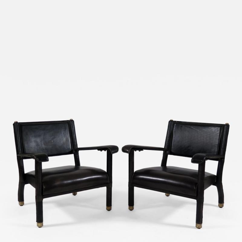 Jacques Adnet Rare Pair of armchairs