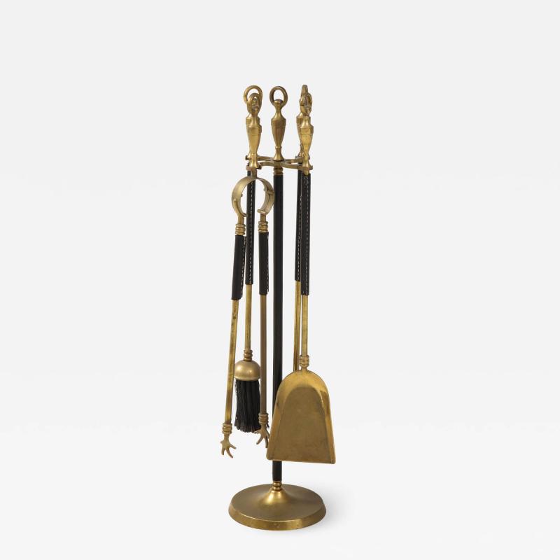 Jacques Adnet Set of Fire Tools by Jacques Adnet