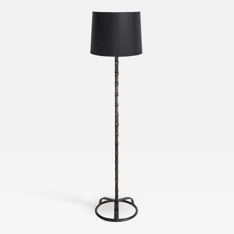 Jacques Adnet Stitched Leather Floor Lamp By Jacques Adnet