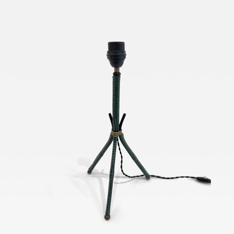 Jacques Adnet Stitched Leather Table Lamp
