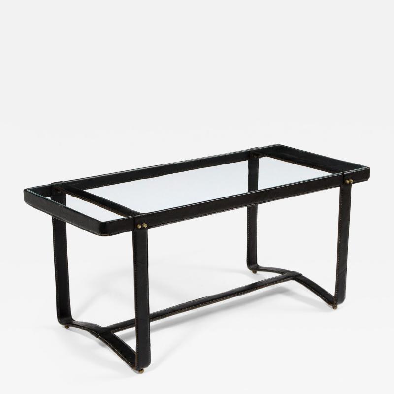 Jacques Adnet leather Rectangular coffee table