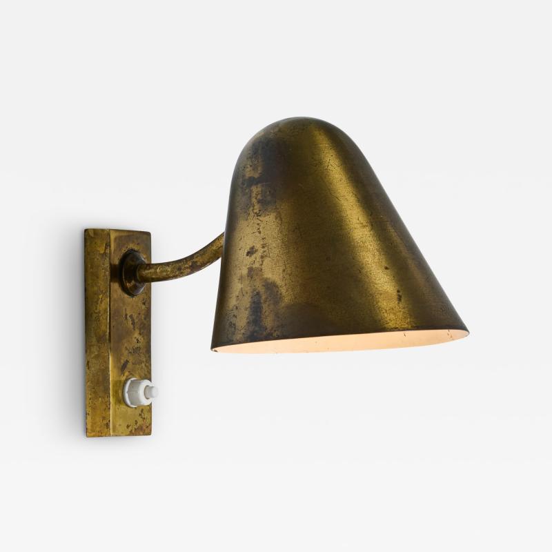 Jacques Biny 1960s Jacques Biny Patinated Brass Articulating Plug in Wall Lamp