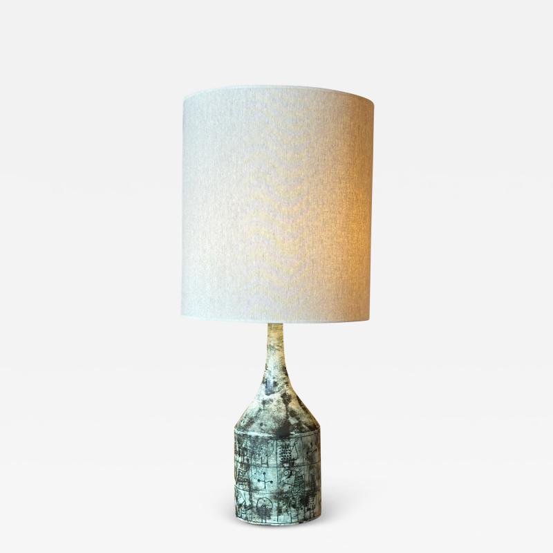 Jacques Blin Ceramic table lamp by Jacques Blin France 1960s