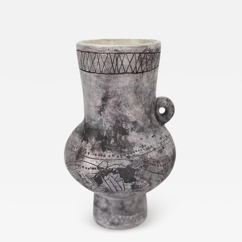 Jacques Blin Jacques Blin Light Gray to Light Lavender French Ceramic Vase circa 1960