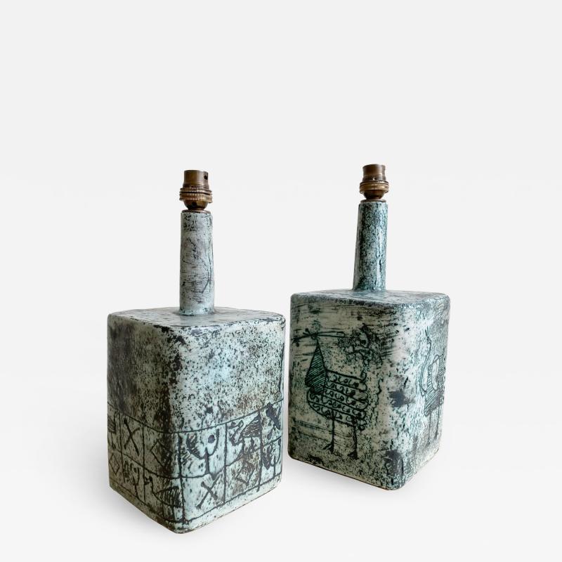 Jacques Blin PAIR OF JACQUES BLIN CERAMIC LAMPS