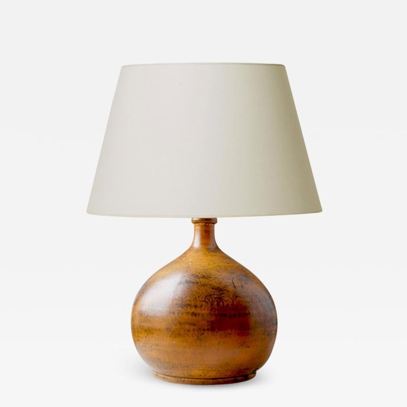 Jacques Blin Table Lamp in Textured Orange Carmel Tones by Jacques Blin