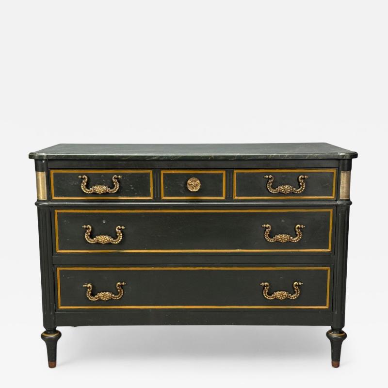 Jacques Bodart Louis XVI Style Green Painted Commode USA 1960s