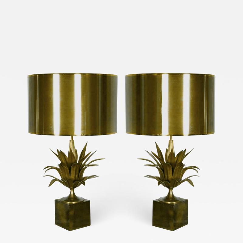 Jacques Charles Pair of Agave lamps Jacques Charles for Maison Charles France circa 1970