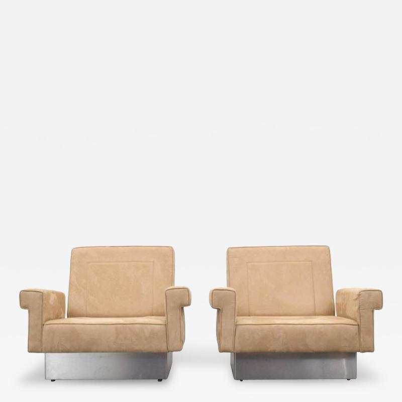 Jacques Charpentier Pair of Jacques Charpentier Lounge Chairs Circa 1975