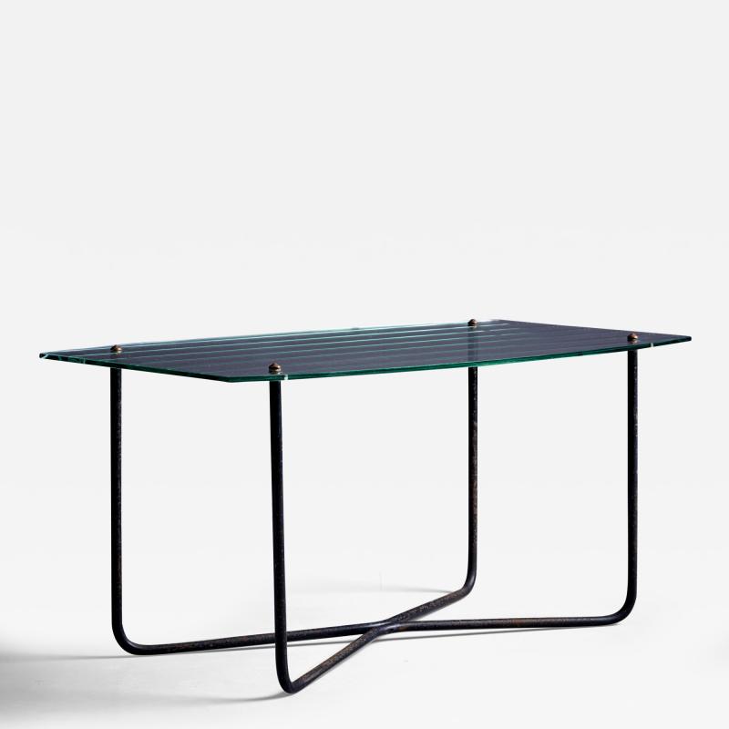 Jacques Hitier Jacques Hitier Coffee Table in Glass and Iron France 1950s