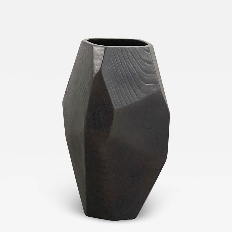 Jacques Jarrige Bronze faceted vase Nazca 