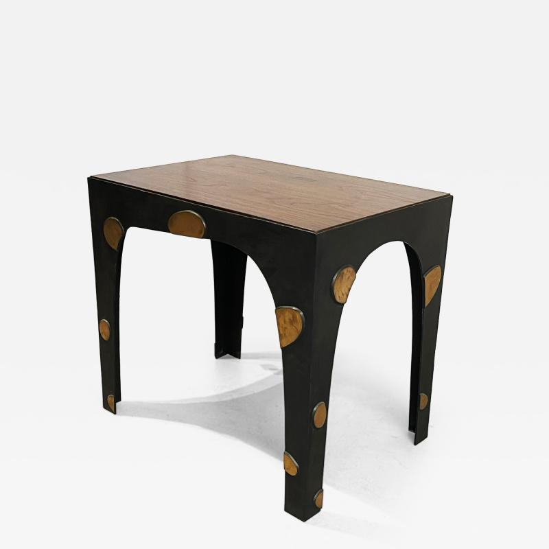Jacques Jarrige Small Desk or Occasional Table in Bronze and walnut