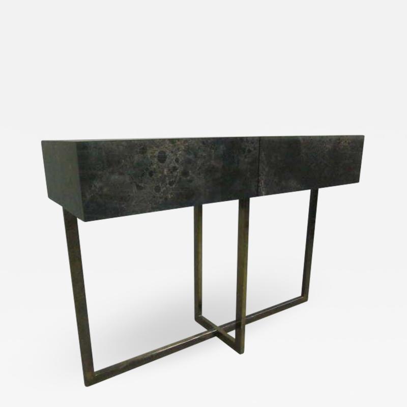 Jacques Quinet French Mid Century Modern Credenza Console Sofa Table by Jacques Quinet 1970