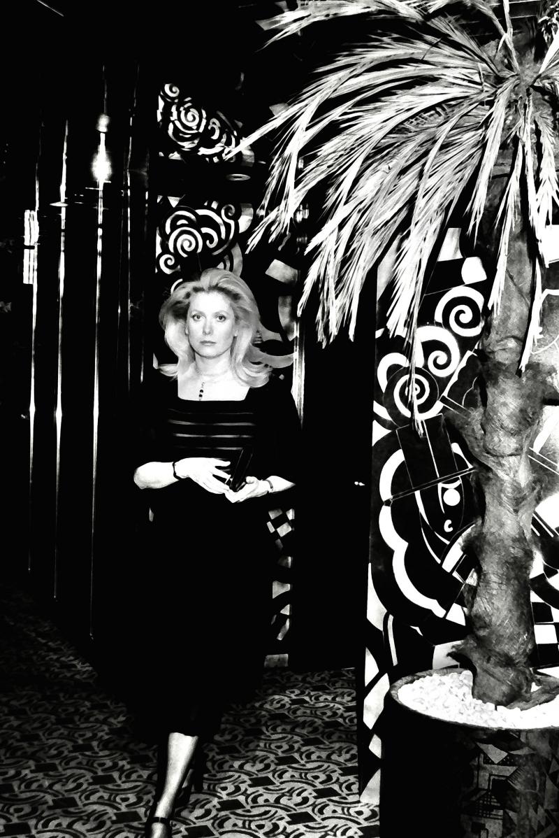 Jade Albert Catherine Deneuve walks during a private dinner at Regine s