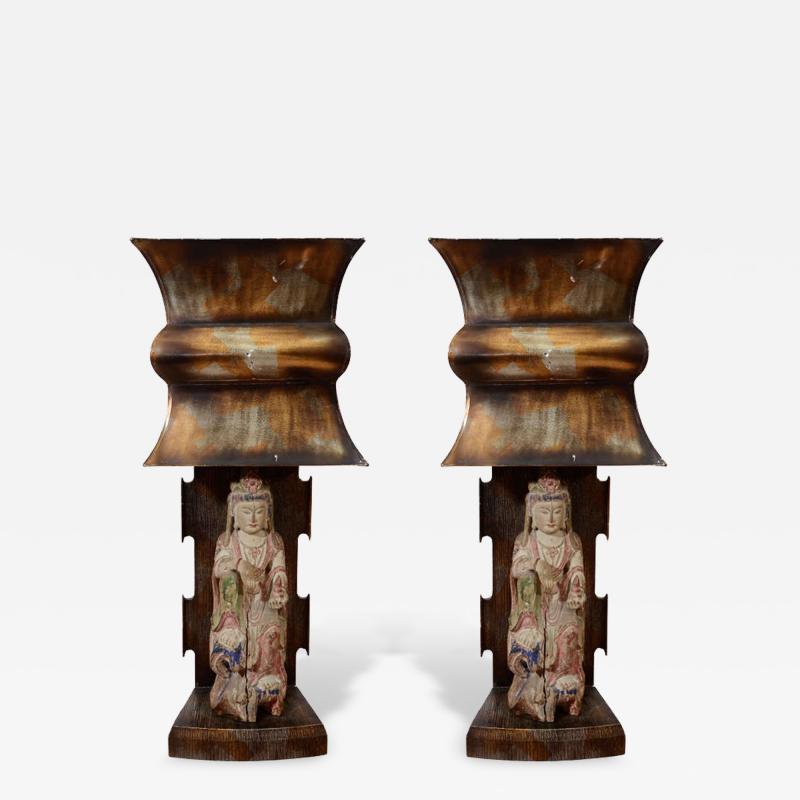 James Mont Extraordinary Rare Pair of 1940s James Mont Asian Lamps