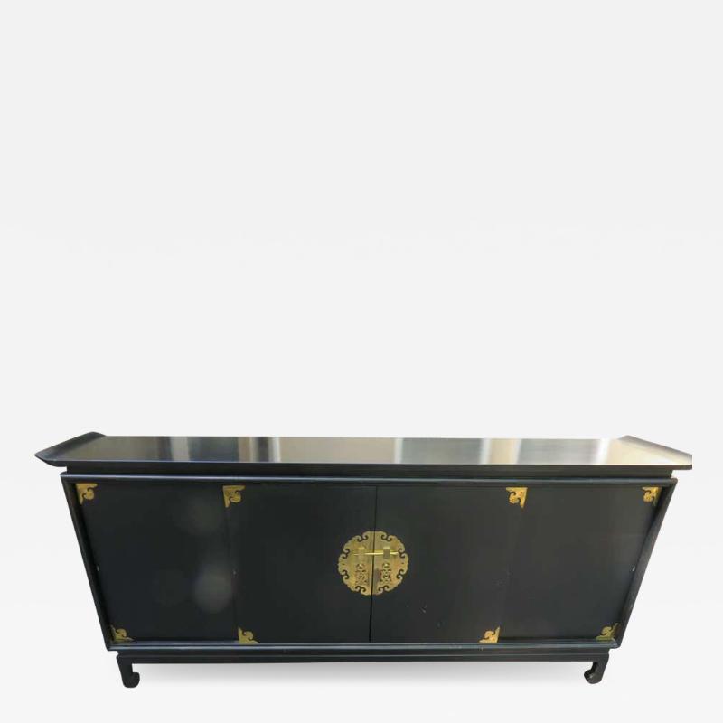James Mont Fantastic Black Lacquered Chinoiserie Stereo Cabinet Credenza Mid Century Modern