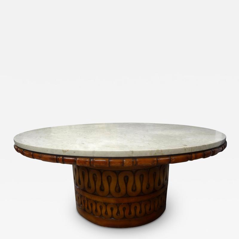 James Mont James Mont Attributed Cocktail Table with Italian Marble Top