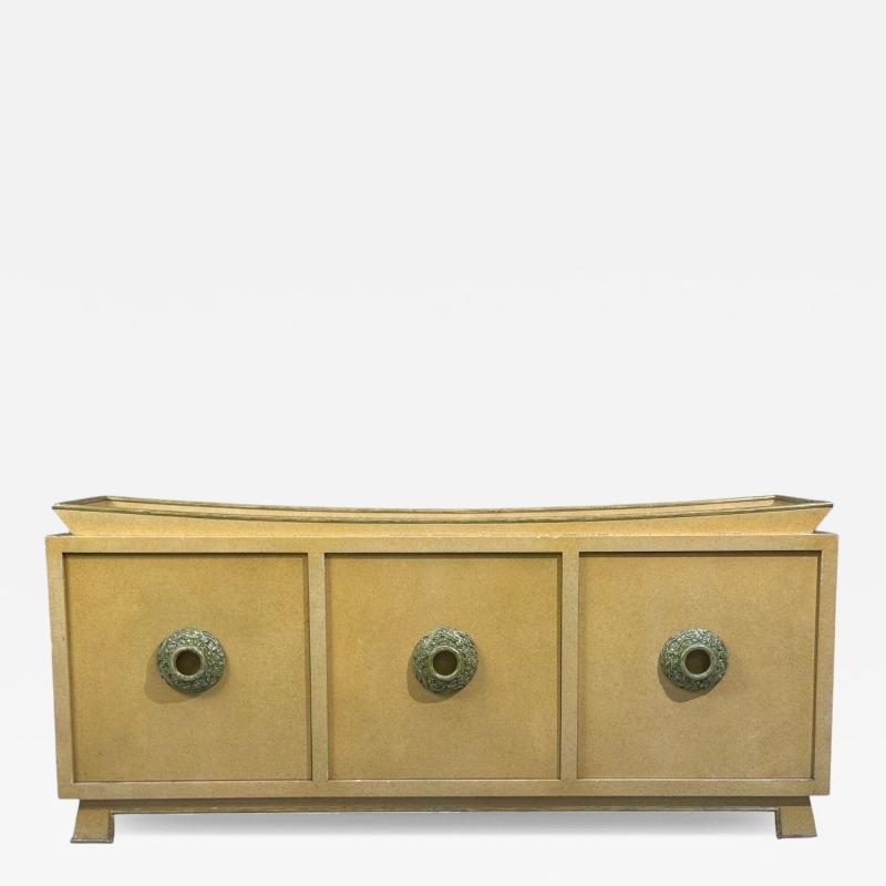 James Mont James Mont Credenza Yellow Painted Wood USA 1950s
