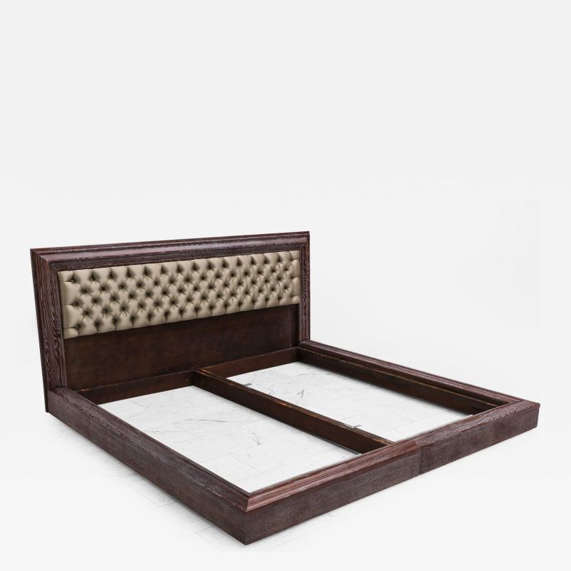 James Mont James Mont Grey Cerused Fumed Oak King Size Bed USA