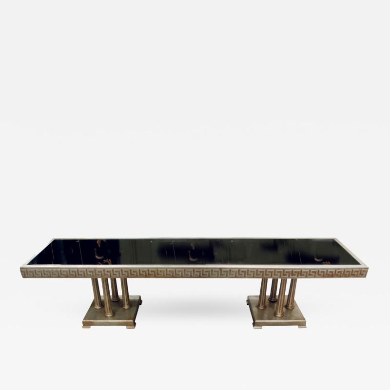 James Mont James Mont Large Coffee Table in White Gold Leaf 1950s