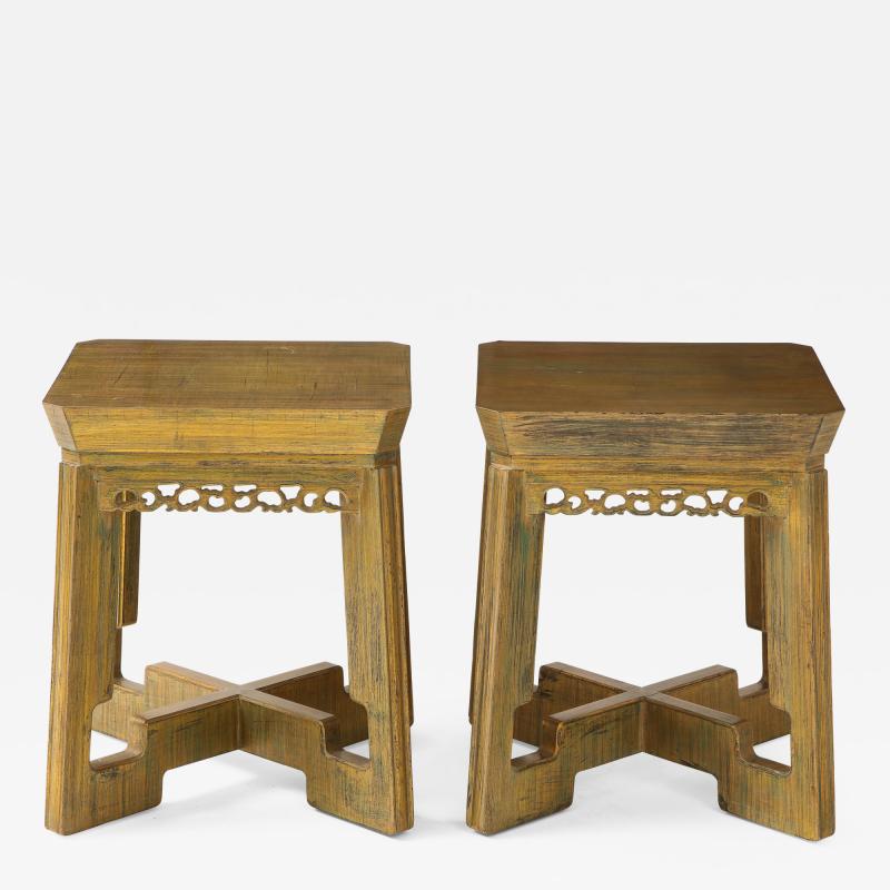 James Mont Pair of Custom Side Tables Nightstands by James Mont 