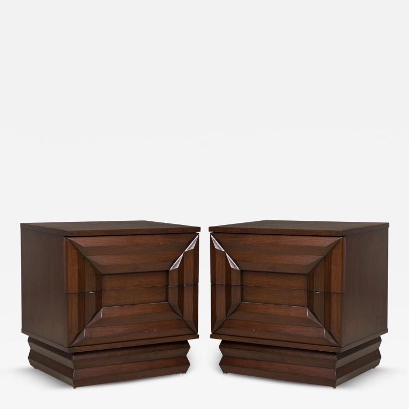 James Mont Pair of James Mont American Mid Century Bedside Tables